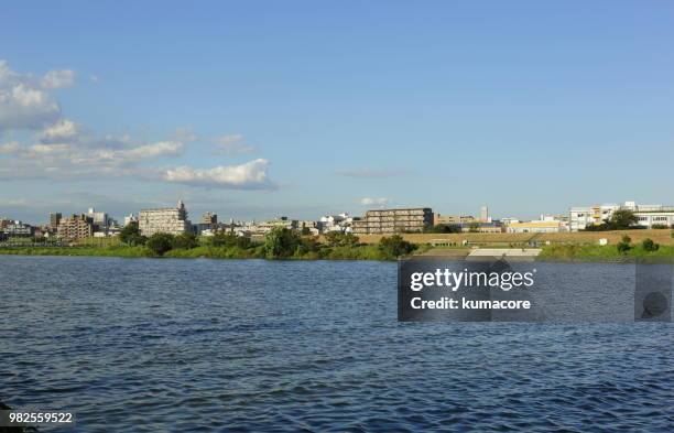 landscape of the riverside - kumacore stock pictures, royalty-free photos & images