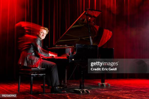 man playing grand piano - pianist portrait stock pictures, royalty-free photos & images