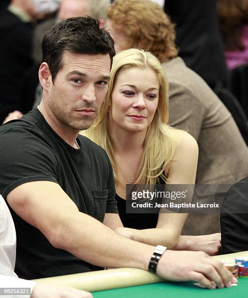 Eddie Cibrian and LeAnn Rimes attend the 8th Annual World Poker Tour Invitational at Commerce Casino on February 20, 2010 in City of Commerce,...