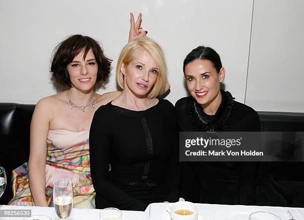 Actress Parker Posey, Ellen Barkin, and Demi Moore attend The Cinema Society & Donna Karan screening of "Happy Tears" at Mr Chow on February 16, 2010...