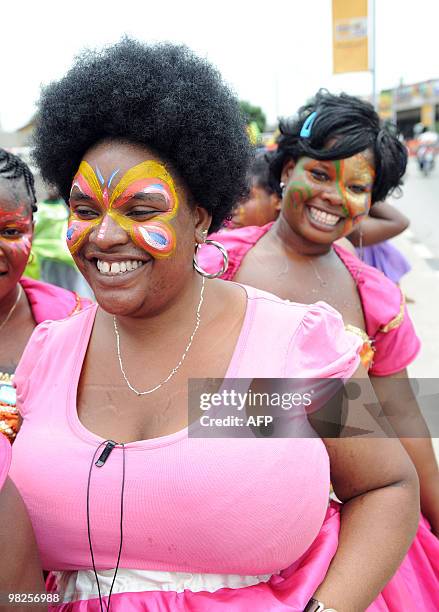 Ladies entertain bystanders during the premier edition of Lagos Carnival Monday, April 5, 2010. Residents of Lagos and tourists were entertained as...