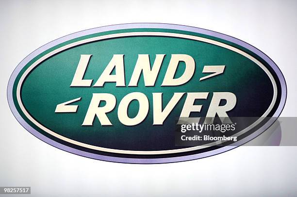 Land Rover logo is displayed during a media preview of the New York International Auto Show in New York, U.S., on Thursday, April 1, 2010. The show...