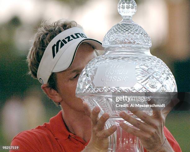 Luke Donald wins the 2006 Honda Classic on March 12 at the Country Club at Mirasol in Palm Beach Gardens, Florida.