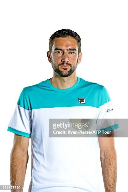 Marin Cilic of Croatia poses for portraits during the Australian Open at Melbourne Park on January 13, 2018 in Melbourne, Australia.