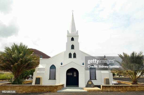 st mary's church ascension island - st helena stock pictures, royalty-free photos & images