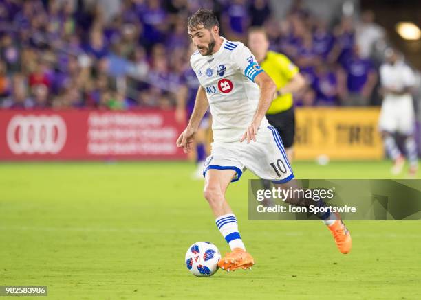 Montreal Impact midfielder Ignacio Piatti looks to shoot During the MLS soccer match between the Orlando City SC and Montreal Impact on June 23rd,...