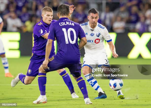 During the MLS soccer match between the Orlando City SC and Montreal Impact on June 23rd, 2018 at Orlando City Stadium in Orlando, FL.