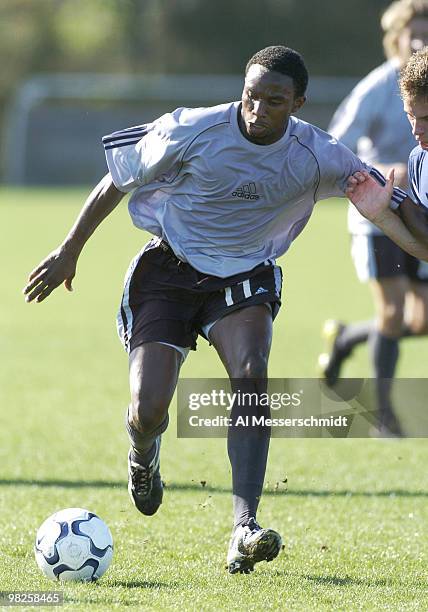 Columbus Crew player Jeff Cunningham practices at the IMG Soccer Acedemy on February 26, 2004.