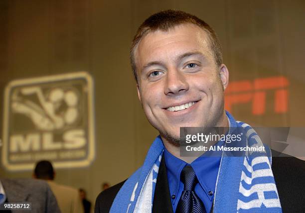 Kansas Wizards draft pick Michael Harrington at the 2007 SuperDraft at the Indianapolis Convention Center in Indianapolis, Indiana on January 12,...