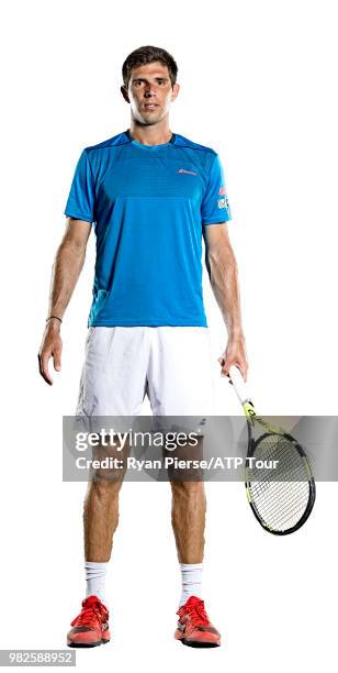 Federico Delbonis of Argentina poses for portraits during the Australian Open at Melbourne Park on January 10, 2018 in Melbourne, Australia.