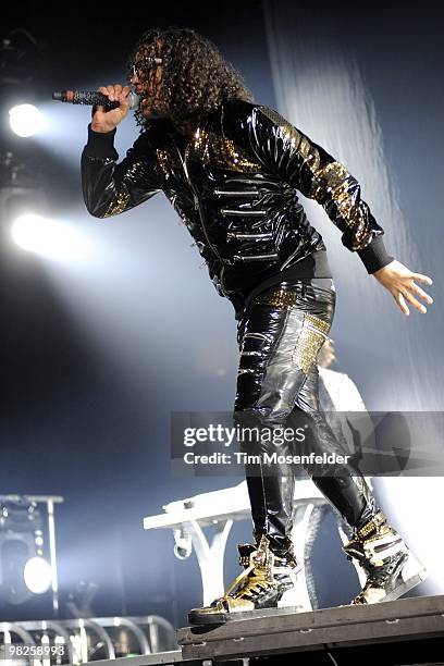 SkyBlu of LMFAO performs in support of the bands' Party Rock release at HP Pavilion on April 2nd, 2010 in San Jose, California.