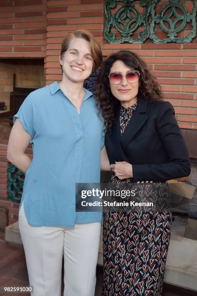 Allison Keating and Lisa Edelstein attend DUETS - LAND's 2018 Summer Party at Private Residence on June 23, 2018 in Los Angeles, California.