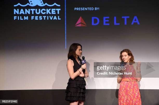 Susanna White speaks onstage at the screening of 'Woman Walks Ahead' Q&A at the Screenwriters Tribute at the 2018 Nantucket Film Festival - Day 4 on...