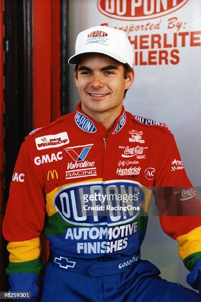 Jeff Gordon got his first win at the 1994 Coca-Cola 600 at Charlotte, also winning the inaugural Brickyard 400 at Indy the same year.