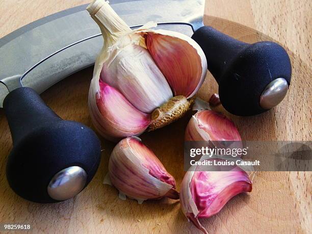 garlic - mincing knife stock pictures, royalty-free photos & images