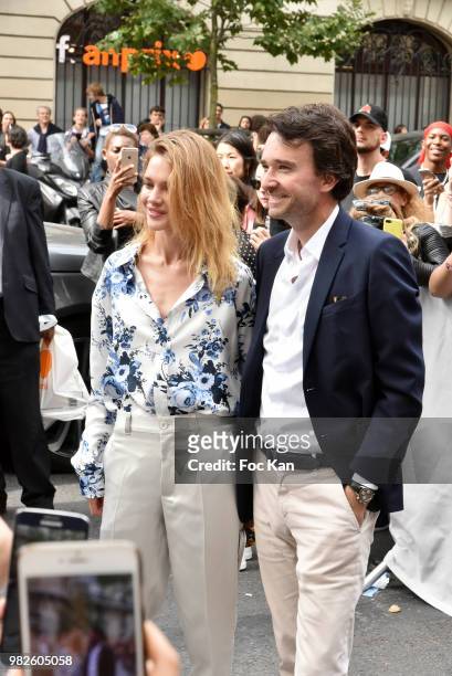 Natalia Vodianova, Antoine Arnault attend the Dior Homme Menswear Spring/Summer 2019 show as part of Paris Fashion Week on June 23, 2018 in Paris,...