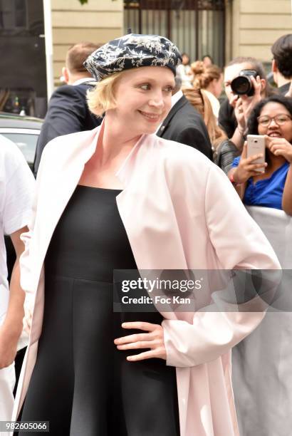 Gwendoline Christie attends the Dior Homme Menswear Spring/Summer 2019 show as part of Paris Fashion Week on June 23, 2018 in Paris, France.