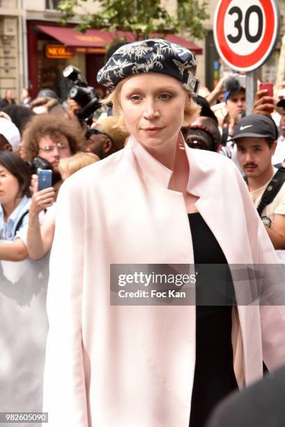 Gwendoline Christie attends the Dior Homme Menswear Spring/Summer 2019 show as part of Paris Fashion Week on June 23, 2018 in Paris, France.