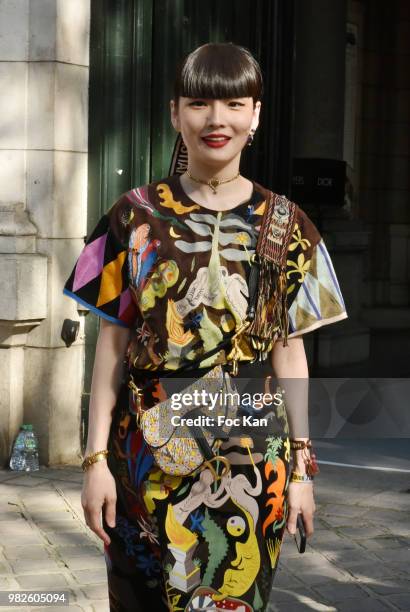 Kozue Akimoto attends the Dior Homme Menswear Spring/Summer 2019 show as part of Paris Fashion Week on June 23, 2018 in Paris, France.