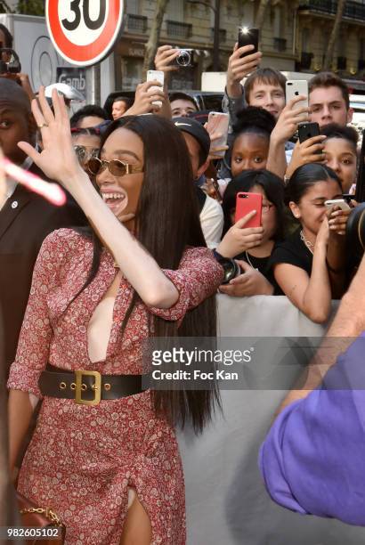 Winnie Harlow attends the Dior Homme Menswear Spring/Summer 2019 show as part of Paris Fashion Week on June 23, 2018 in Paris, France.