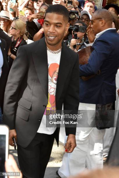 Kid Cudi attends the Dior Homme Menswear Spring/Summer 2019 show as part of Paris Fashion Week on June 23, 2018 in Paris, France.