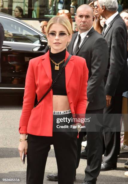 Caroline Daur attends the Dior Homme Menswear Spring/Summer 2019 show as part of Paris Fashion Week on June 23, 2018 in Paris, France.