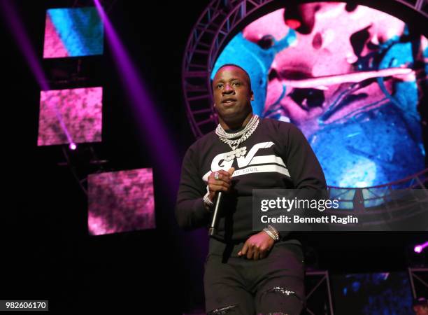 Yo Gotti performs onstage at the STAPLES Center Concert Sponsored by SPRITE during the 2018 BET Experience on June 23, 2018 in Los Angeles,...