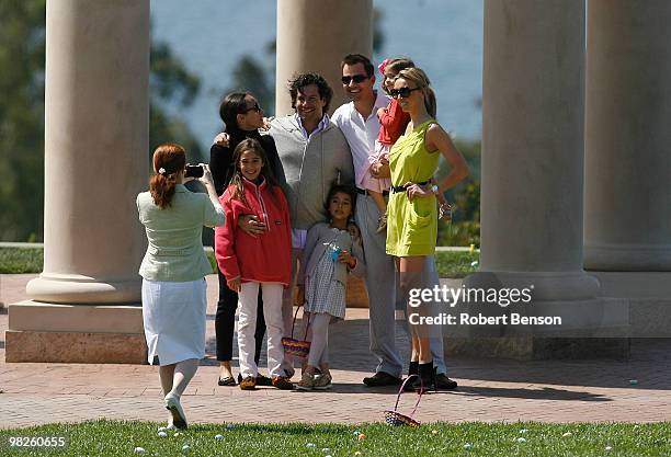 Bill Rancic, Giuliana Rancic and guests visit an Easter Egg garden at Resort at Pelican Hill on April 4, 2010 in Newport Beach, California.