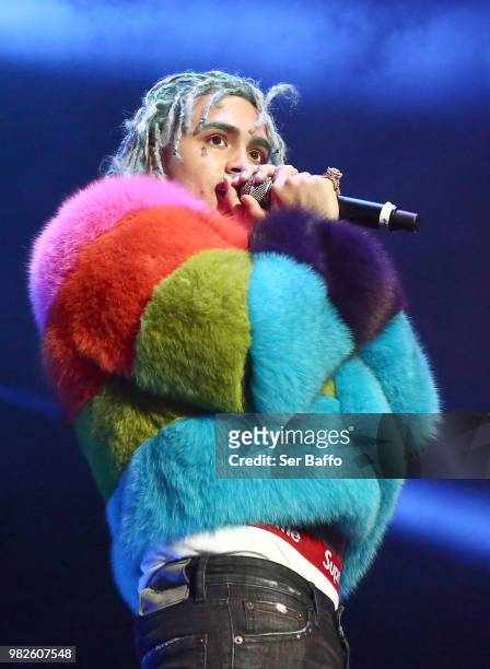 Lil Pump performs onstage at the STAPLES Center Concert Sponsored by SPRITE during the 2018 BET Experience on June 23, 2018 in Los Angeles,...