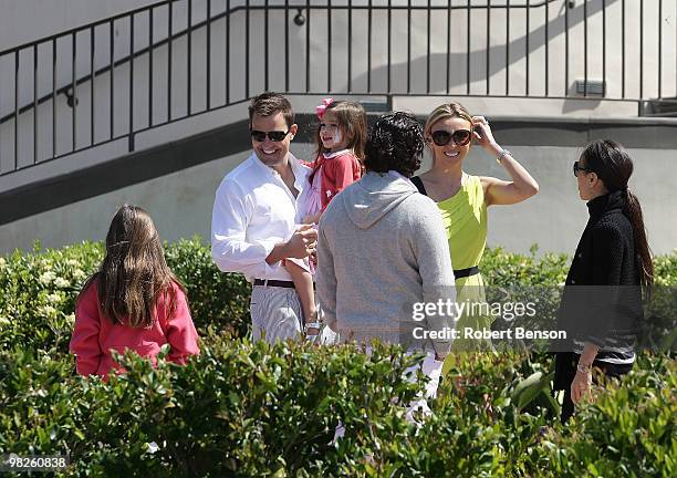 Bill Rancic , Giuliana Rancic and guests visit an Easter Egg garden at Resort at Pelican Hill on April 4, 2010 in Newport Beach, California.