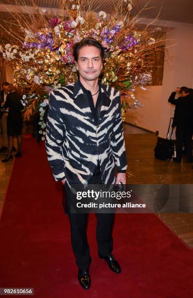 Marcus Schenkenberg, first male supermodel, arriving for the opening of the exhibition on the fashion designer Gianni Versace in the Crown Prince's...