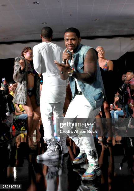 Performers onstage at the House of Fashion & Beauty during the 2018 BET Experience at Los Angeles Convention Center on June 23, 2018 in Los Angeles,...