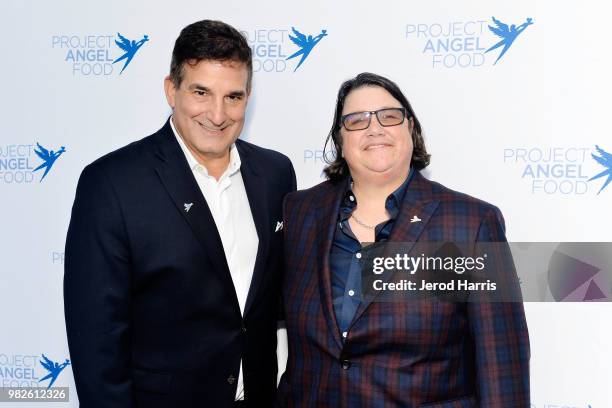 Project Angel Food Executive Director Richard Ayoub and Catherine Opie attend Project Angel Food's 23rd Annual Angel Art ART=LOVE Benefit Auction at...