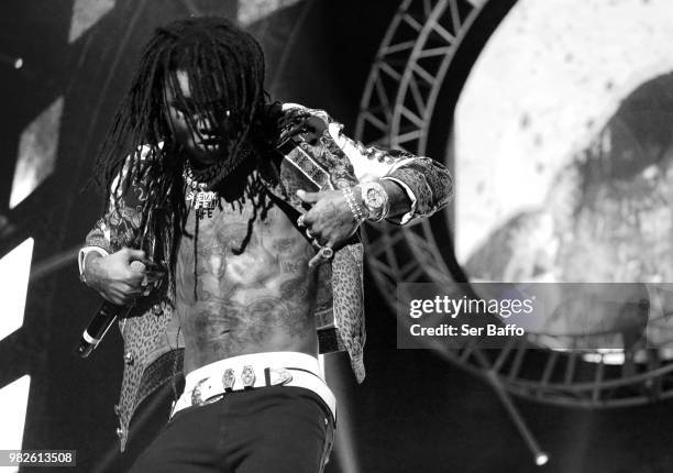 Swae Lee of Rae Sremmurd performs onstage at the STAPLES Center Concert Sponsored by SPRITE during the 2018 BET Experience on June 23, 2018 in Los...