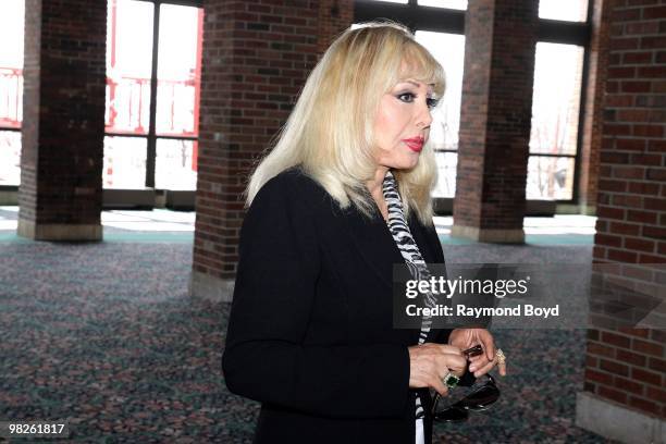 Mahin Wilson, wife of singer Charlie Wilson is interviewed in the Lakeview Terrace ballroom at Navy Pier in Chicago, Illinois on April 01, 2010.