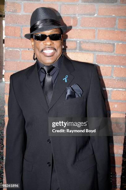 Singer Charlie Wilson poses for photos in the Lakeview Terrace ballroom at Navy Pier in Chicago, Illinois on April 01, 2010.