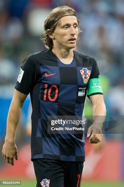 Luka Modric during the Russia 2018 World Cup Group D football match between Argentina and Croatia at the Nizhny Novgorod Stadium in Nizhny Novgorod...