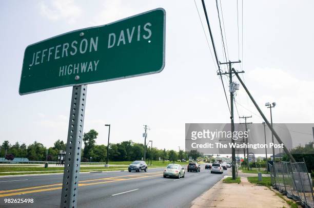 Jefferson Davis Highway is seen from the roadside just before Occoquan Road in Woodbridge, Va., on July 10, 2015.