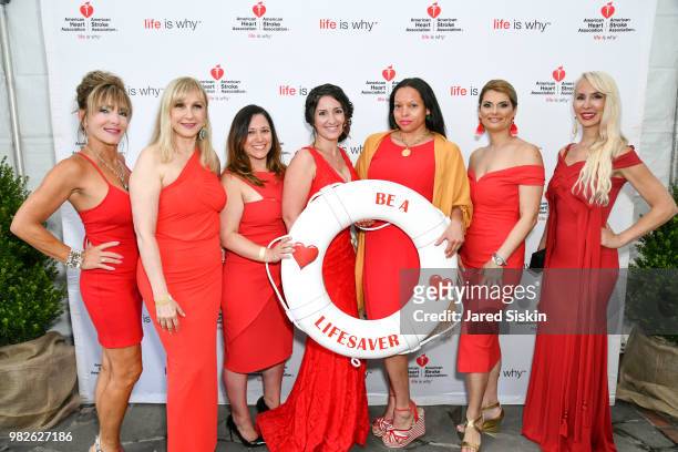 Debbie Saunders; Katlean de Monchy, guest, guest, Rolise Rachel, Yianna Tassiopoulos and Tracy Stern attend the 22nd Annual Hamptons Heart Ball on...