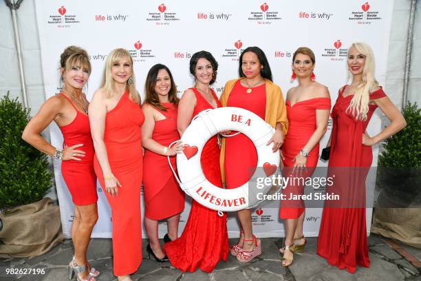 Debbie Saunders; Katlean de Monchy, guest, guest, Rolise Rachel, Yianna Tassiopoulos and Tracy Stern attend the 22nd Annual Hamptons Heart Ball on...