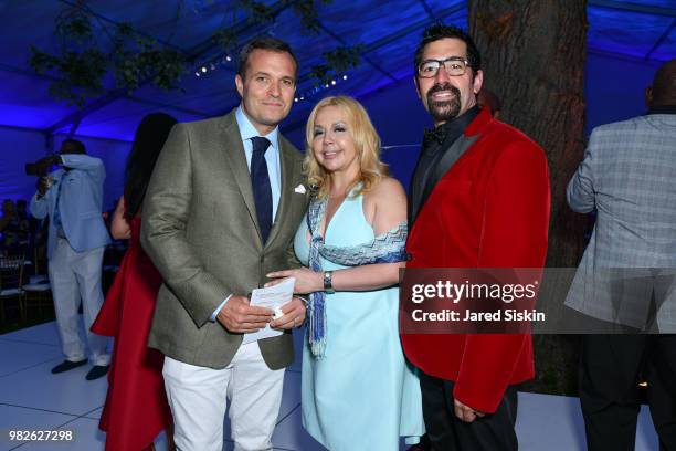 Greg Kelly, Adele Nino and Mark Masone attend the 22nd Annual Hamptons Heart Ball on June 23, 2018 in Southampton, New York.