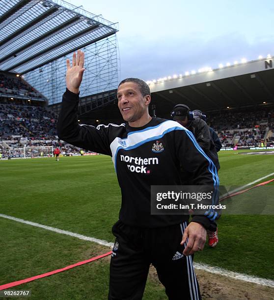 Newcastle United manager, Chris Hughton prior to the Coca Cola Championship match between Newcastle United and Sheffield United at St.James' Park on...