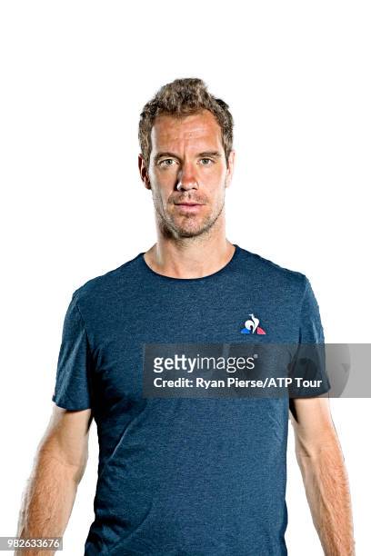 Richard Gasquet of France poses for portraits during the Australian Open at Melbourne Park on January 12, 2018 in Melbourne, Australia.