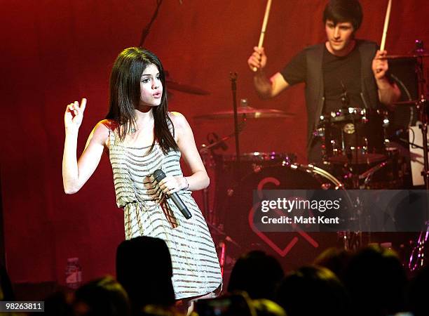 Selena Gomez performs her first U.K. Show at Shepherds Bush Empire on April 5, 2010 in London, England.