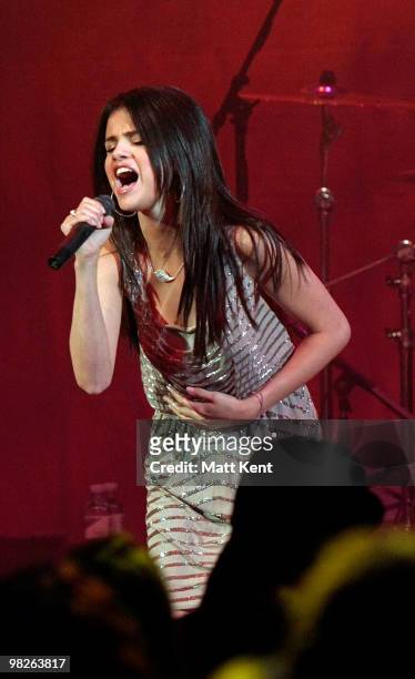 Selena Gomez performs her first U.K. Show at Shepherds Bush Empire on April 5, 2010 in London, England.