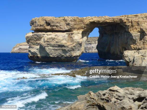 dwejra point - azur window - azure window stock pictures, royalty-free photos & images