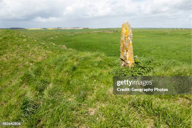 Defensive ramparts and ditch Yarnbury Castle, Iron Age hill fort, Wiltshire, England, UK.