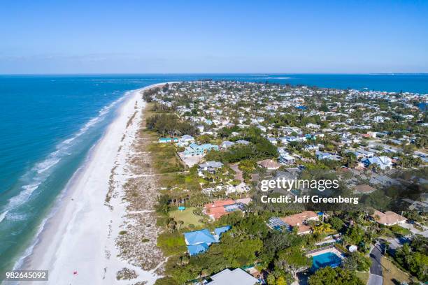 Florida, Anna Maria Island, Holmes Beach, Aerial view of residential area.