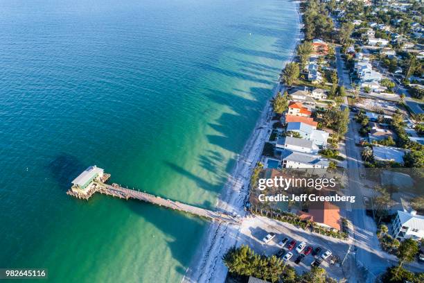 Florida, Anna Maria Island, Rod & Reel Pier and beach front homes.