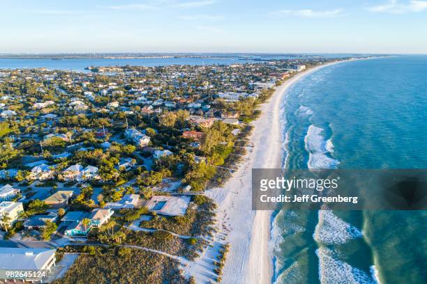 Florida, Anna Maria Island, Holmes Beach, Gulf of Mexico with beachfront homes.